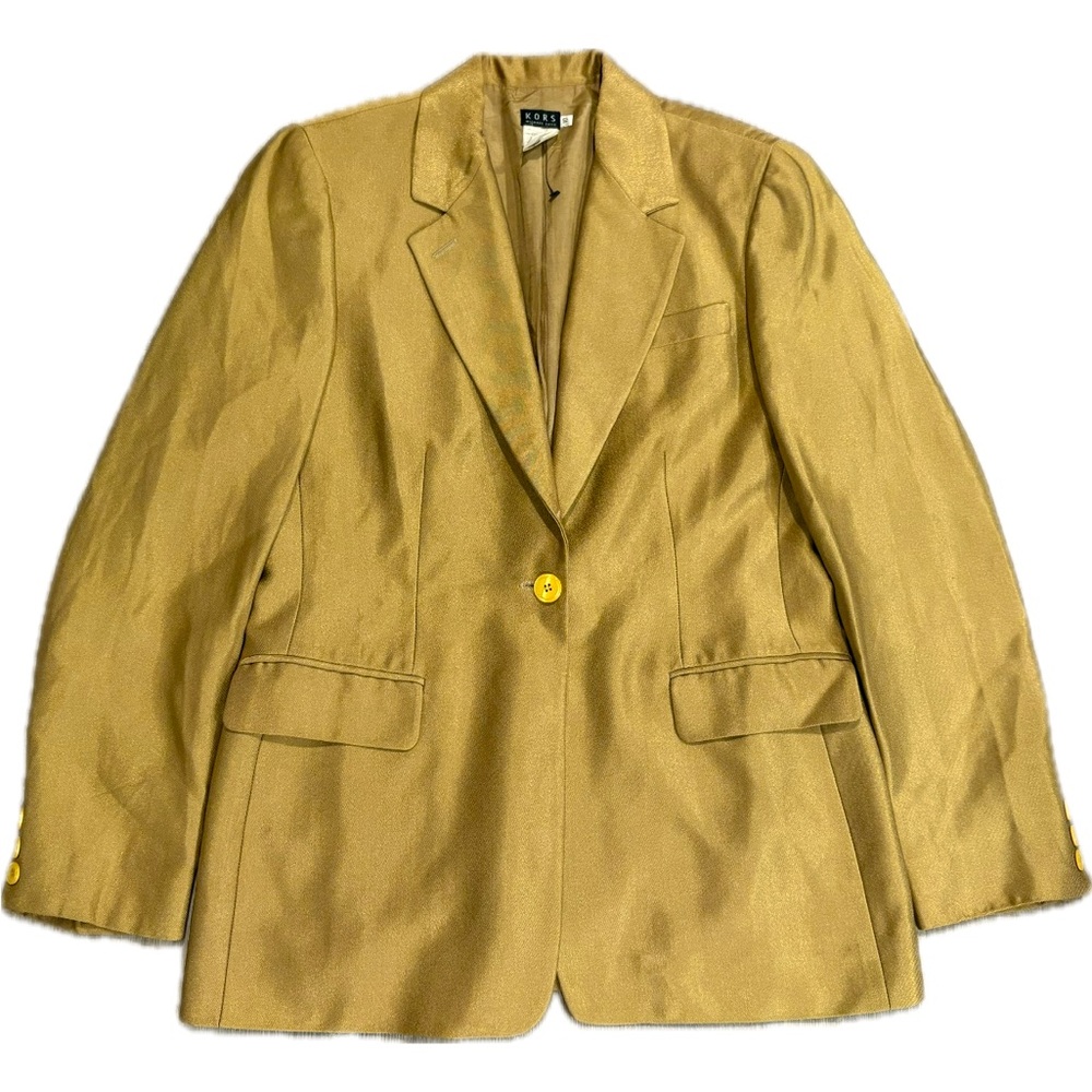 Vintage Michael Kors KORS Black Label Collection Gold Blazer Jacket